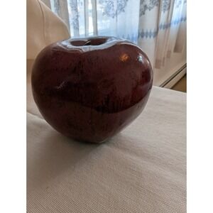 Large Realistic Art Pottery Red Apple -Hand Crafted